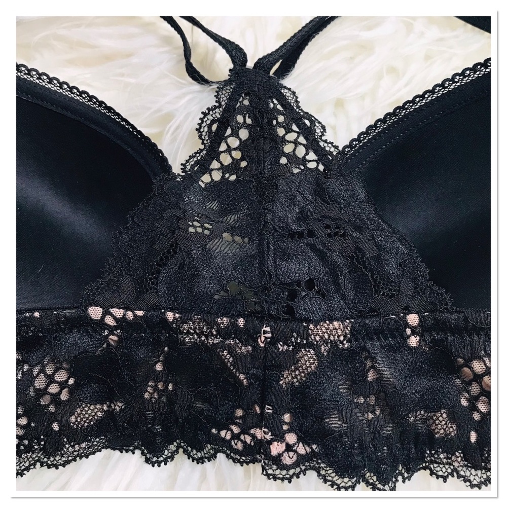 Adore Me Underwire Cup Lace Racerback Bra Front Closure Black Size 34A - Picture 5 of 10